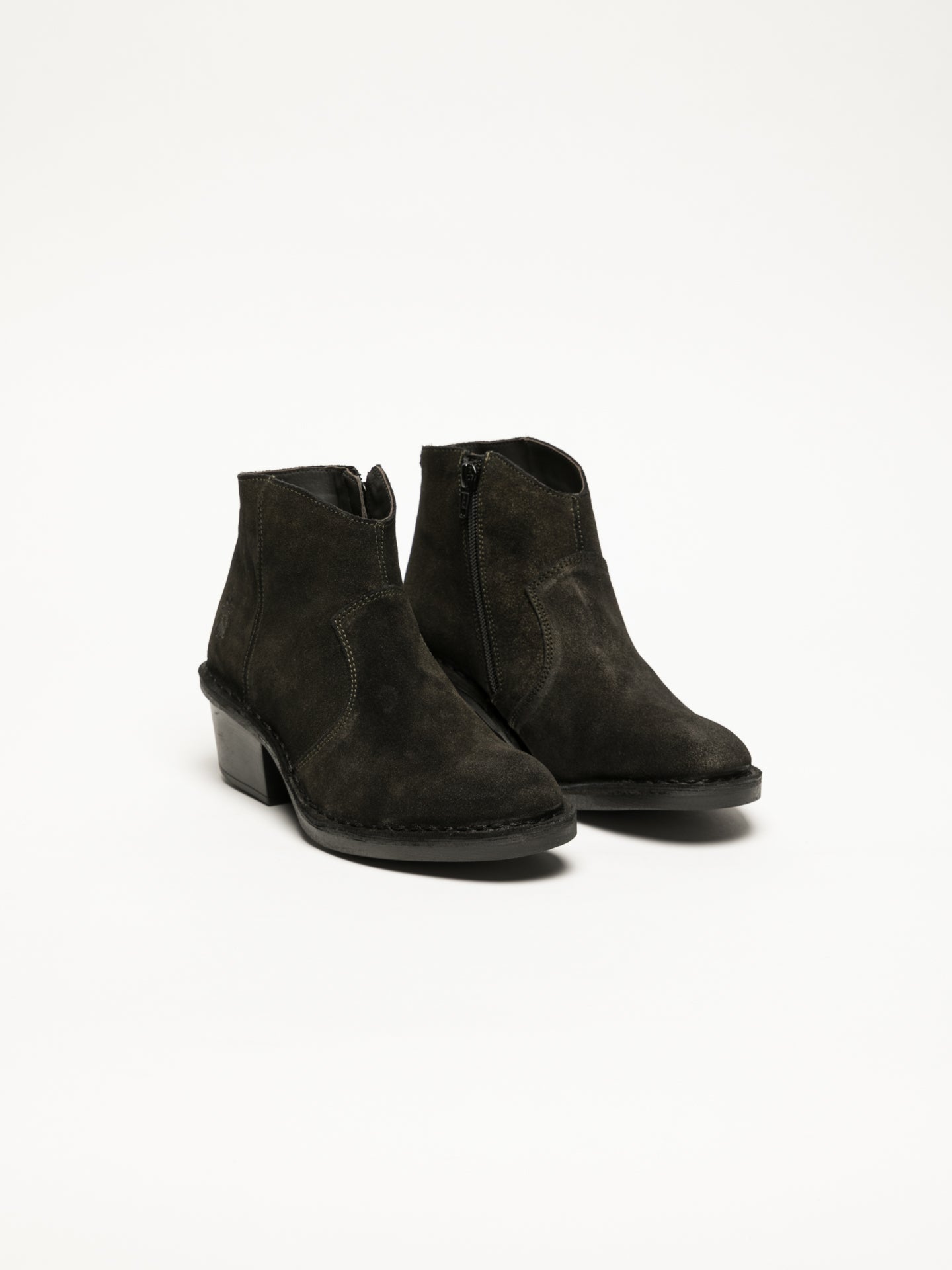 Fly London Khaki Zip Up Ankle Boots